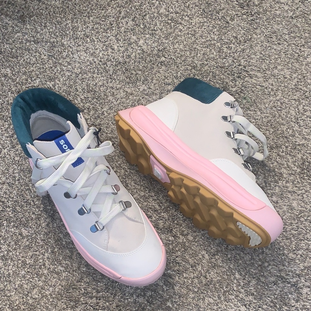 Sorel Women's Sneakers in Cream, Pink, and Teal - Picture 3 of 7